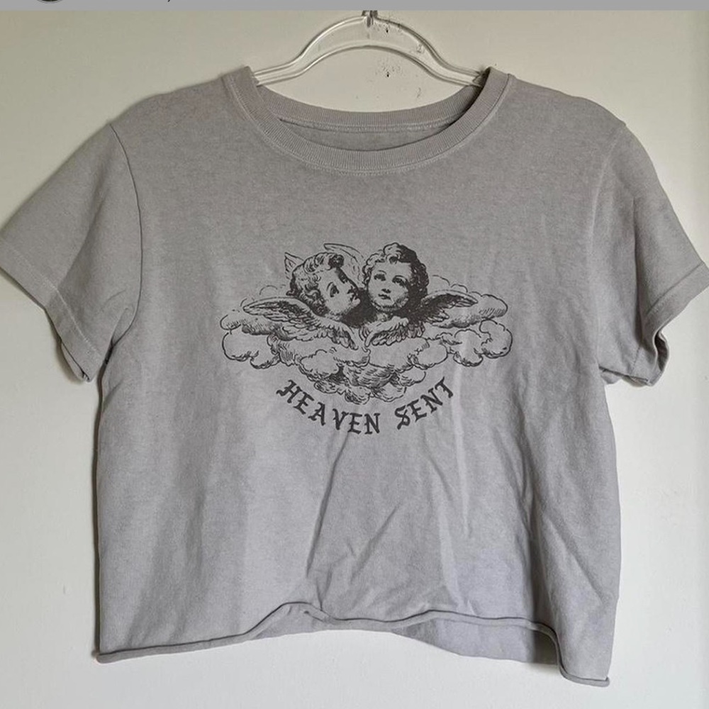 John Galt/Brandy Melville cropped angel tee ⚡️